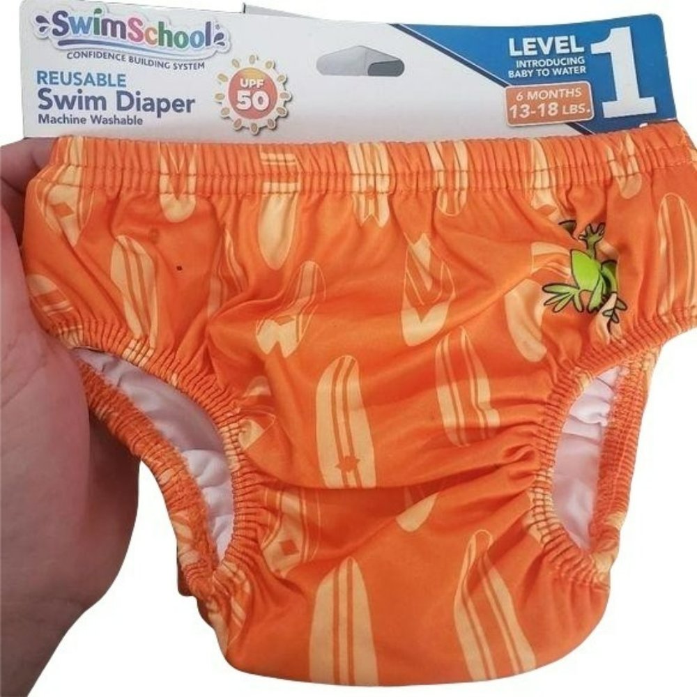 Swim school Reusable Level 1 Swim Diaper 6 Months Orange Swimwear Toddler Baby